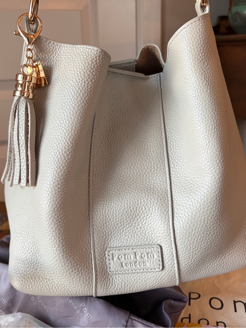 Pom Pom London- Lambeth Bag in Stone
